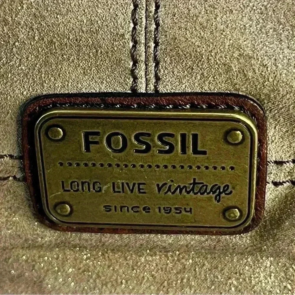 Fossil Long Live Vintage Metallic fabric hobo bag magnetic closure shoulder bag